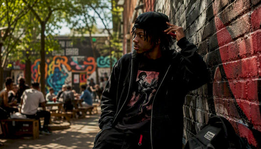 Young man in streetwear at skatepark