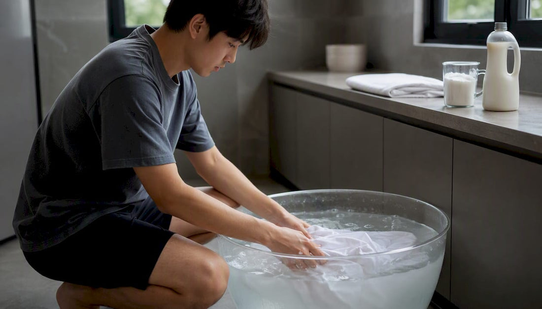 Soaking stiff cotton t-shirt in salt water
