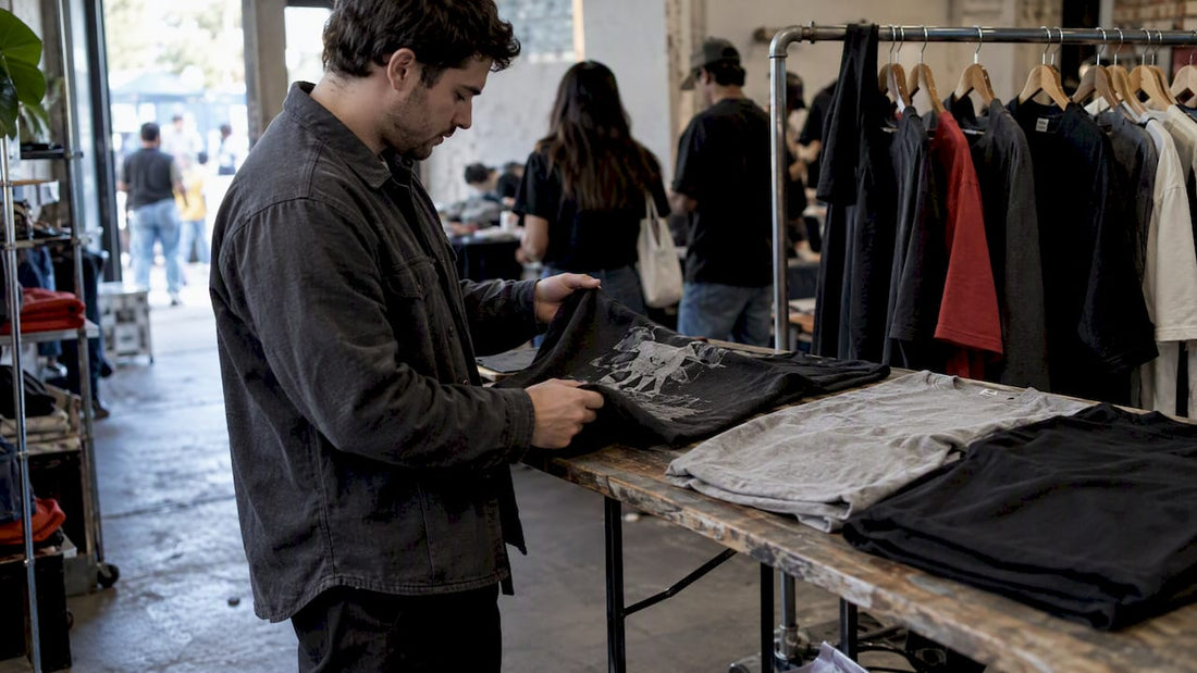 Shopper vetting heavyweight streetwear garments