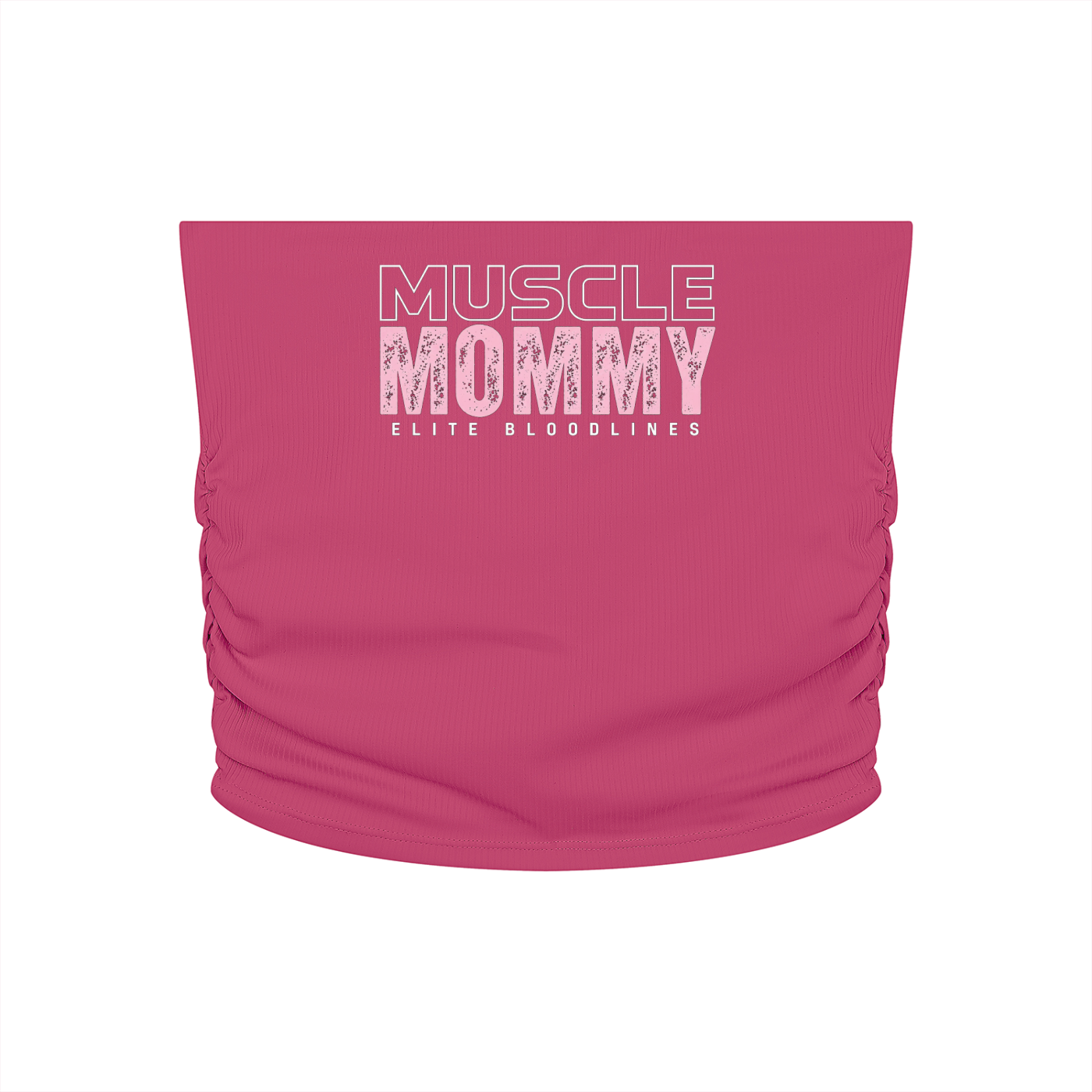 MUSCLE MOMMY Ruched Cropped Yoga Tube Top