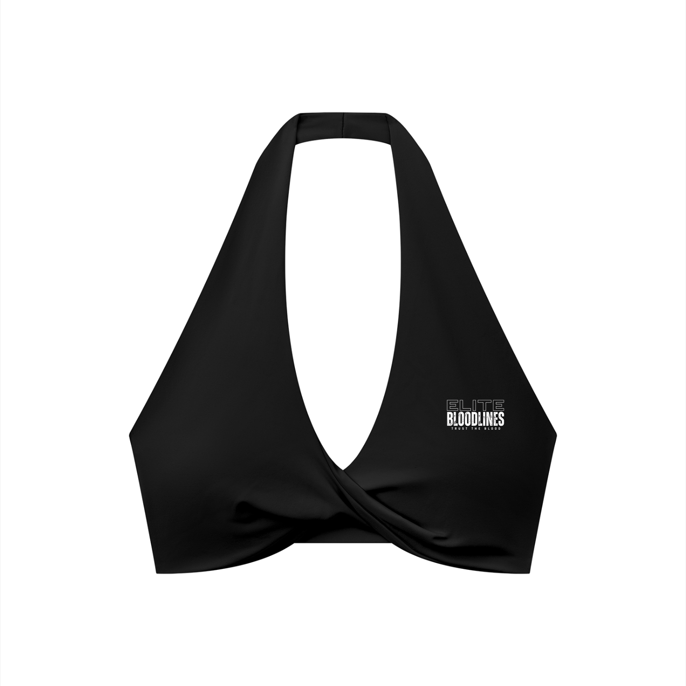 ELITE BLOODLINES Pleated Halter Sports Bra