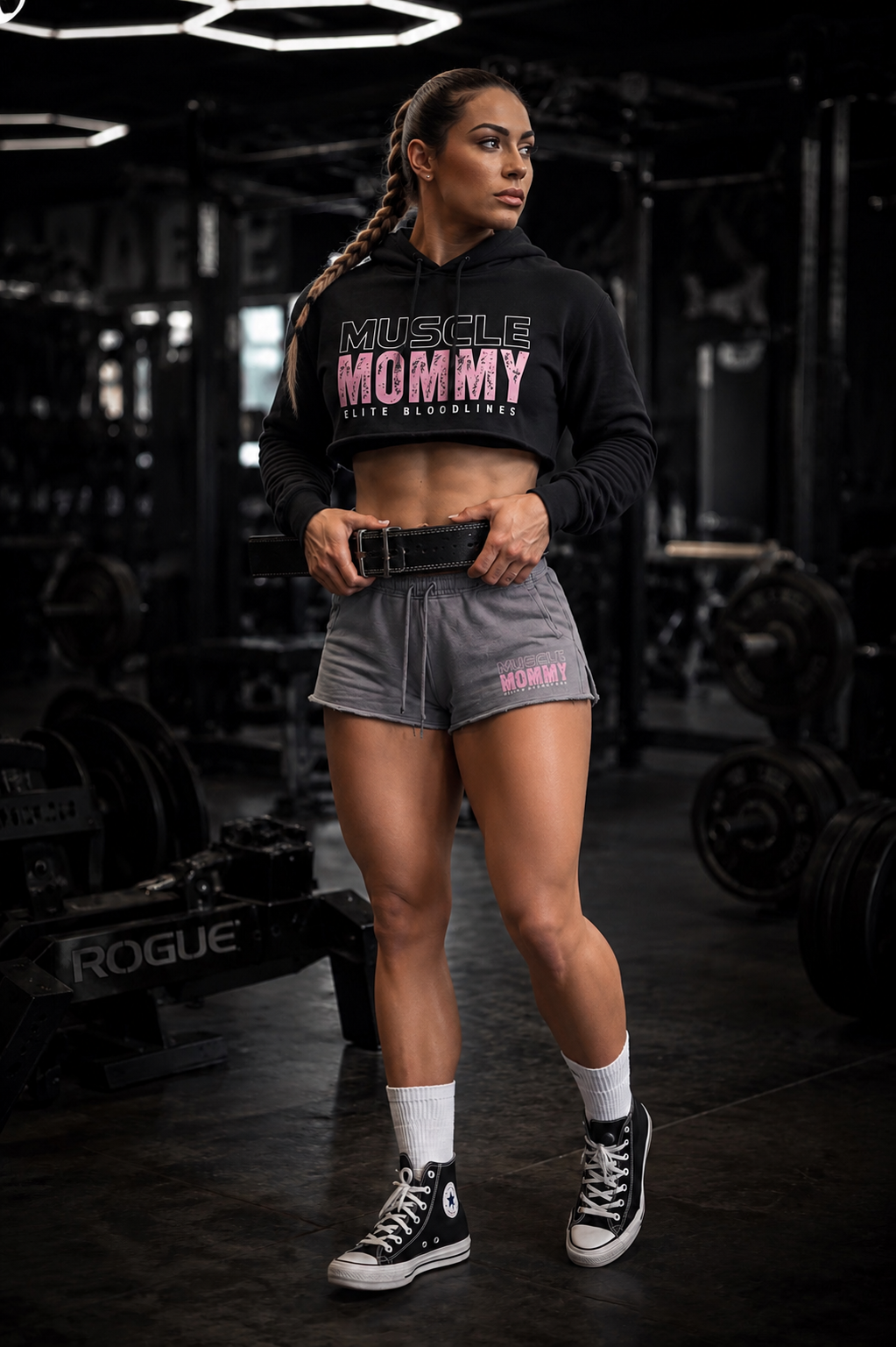 EB MUSCLE MOMMY Essential Cropped Hoodie