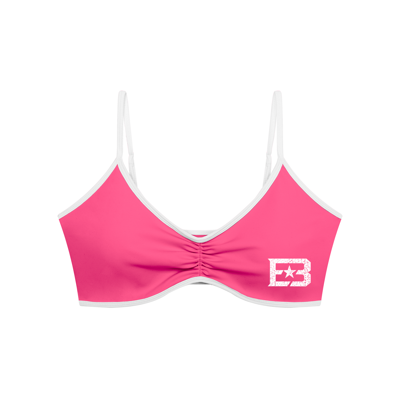 EB Star Color Block Ruched V-Neck Sports Bra