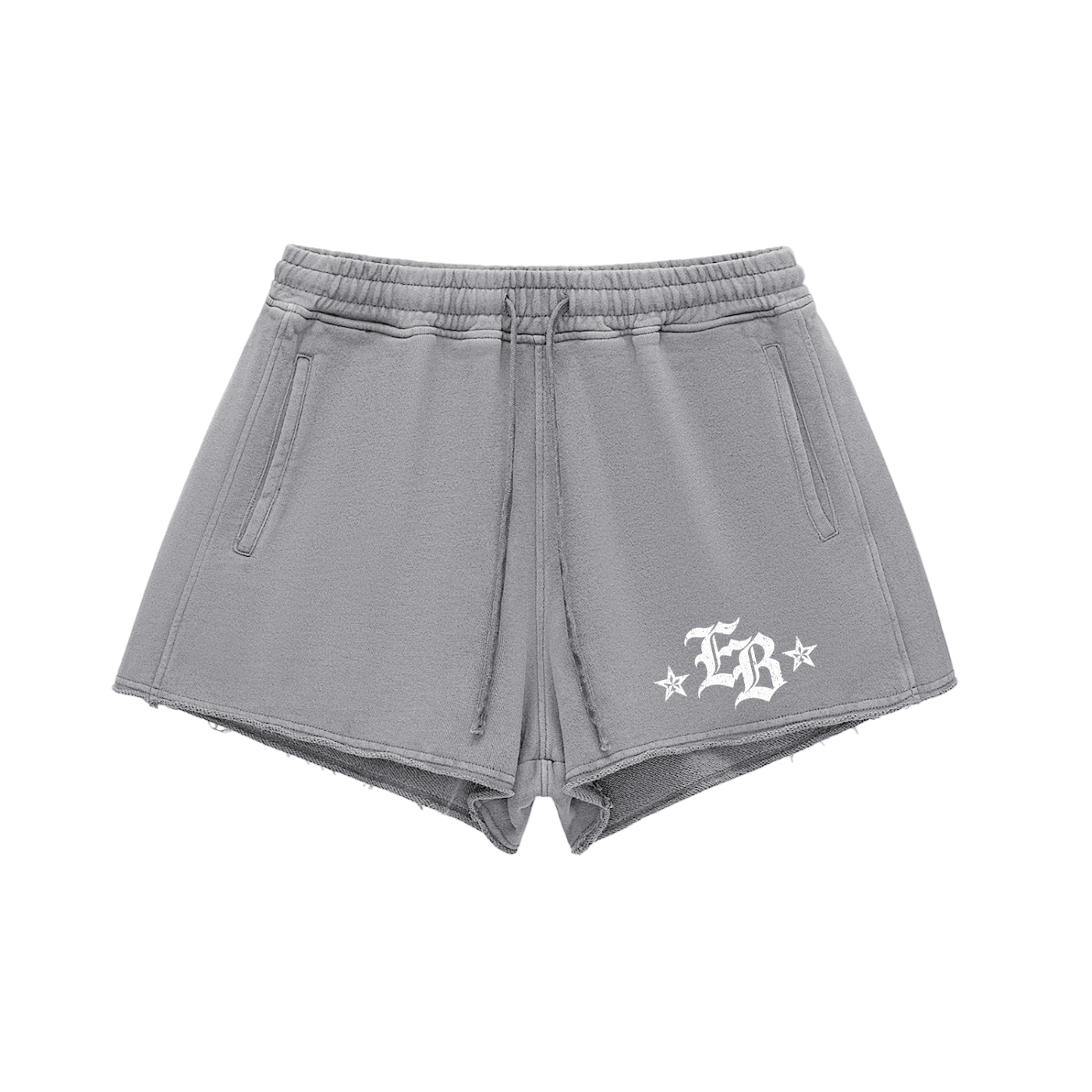 EB Icon Women Snow Washed Raw Edge Drawstring Shorts