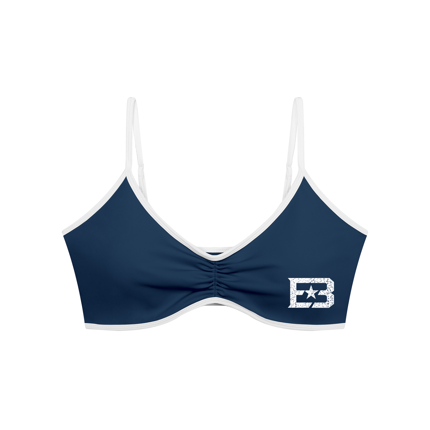 EB Star Color Block Ruched V-Neck Sports Bra