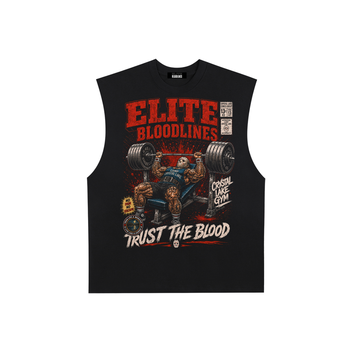 EB Death By Benchpress Raw Edge Cotton Tank Top