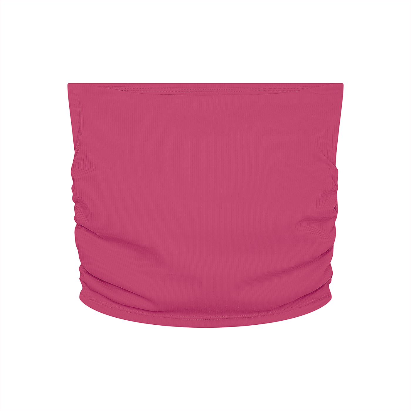 MUSCLE MOMMY Ruched Cropped Yoga Tube Top