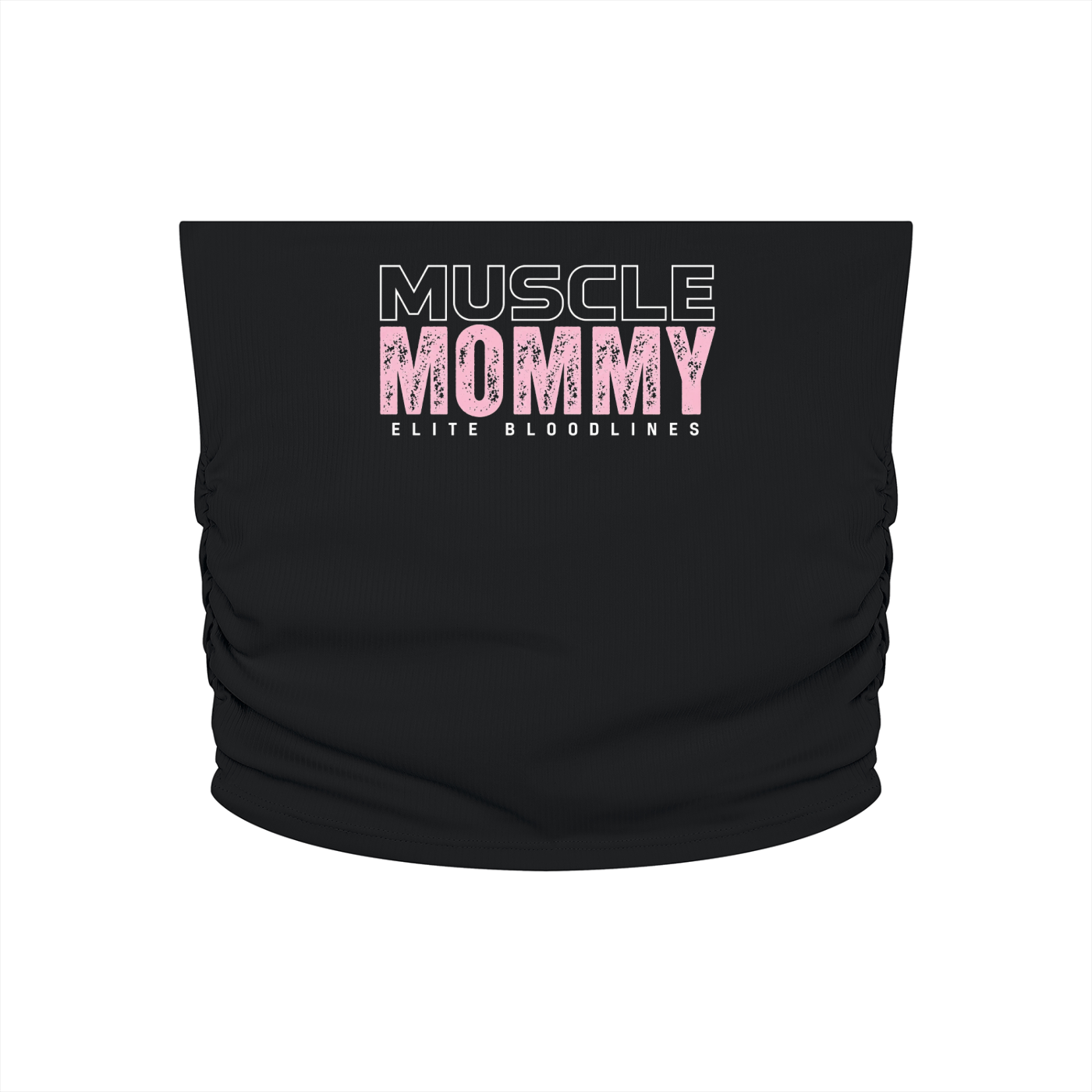 MUSCLE MOMMY Ruched Cropped Yoga Tube Top