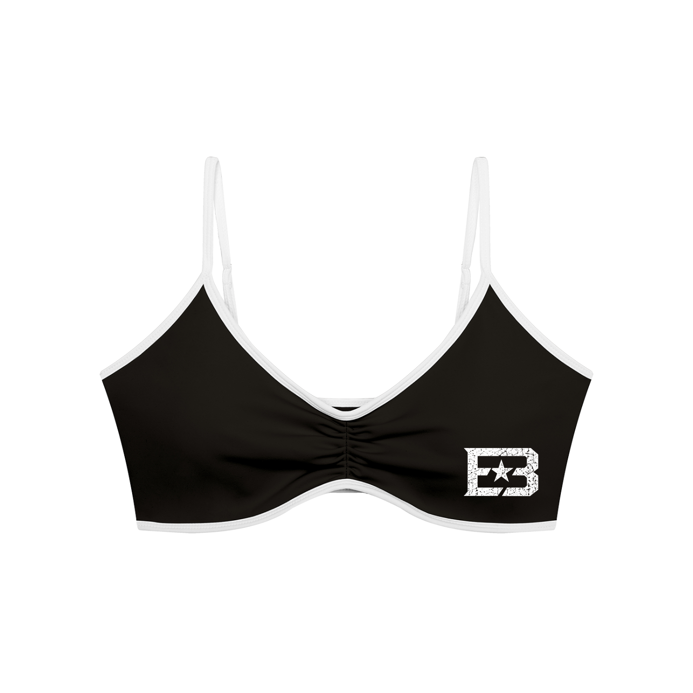EB Star Color Block Ruched V-Neck Sports Bra