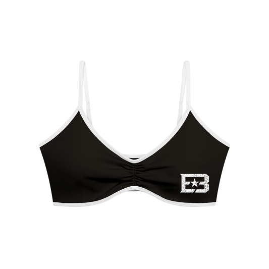 EB Star Color Block Ruched V-Neck Sports Bra
