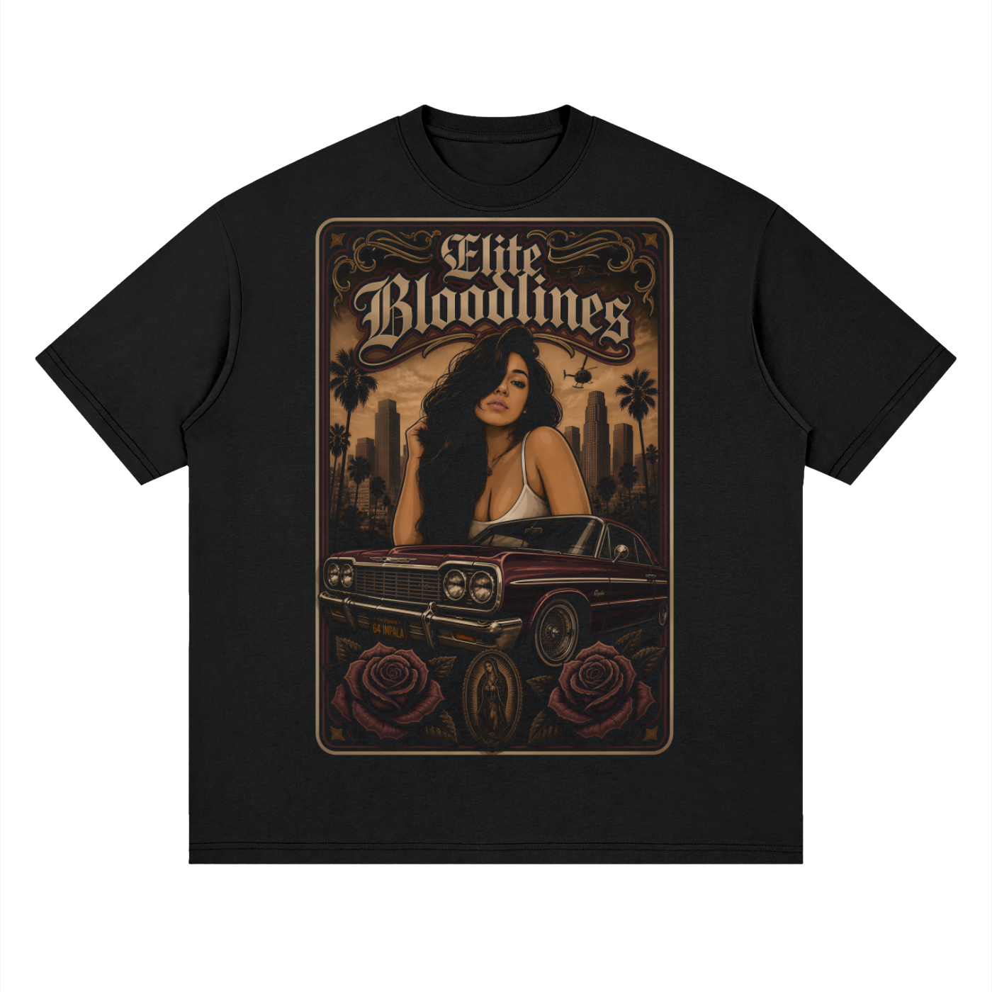 ELITE BLOODLINES Old School Loose Drop Shoulder T-Shirt